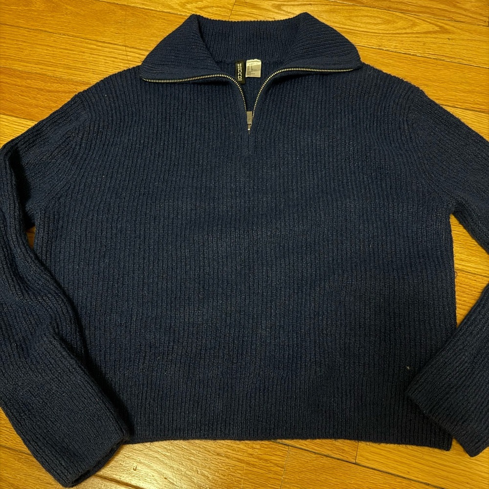 H&M Quarter-Zip Sweater - Navy